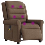 vidaXL Fauteuil inclinable de massage électrique marron tissu
