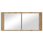 vidaXL Armoire Miroir LED Chêne Artisanal 100x12x45 cm Bois d'ingénierie