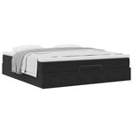 VidaXL Cadre de lit ottoman avec matelas noir 180x200 cm velours