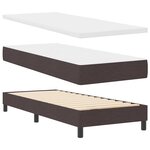 vidaXL Lit à ressorts avec coussin Marron foncé 200 x 80 cm tissu