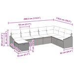 vidaXL Ensemble de Canapé de Jardin 8 pièces avec Coussins Beige Rattan