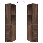vidaXL Armoire de salle de bain étroite avec roulettes chêne marron