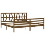 vidaXL Cadre de lit avec tête de lit marron miel 200x200cm bois massif
