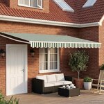 vidaXL Store rétractable manuel avec LEDs Vert et blanc 4 × 3 m