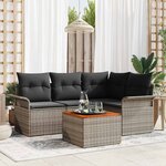 vidaXL Ensemble de canapé de jardin Manuel 5 Pièces Gris 55 x 55 x 37 cm