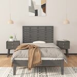 vidaXL Tête de lit murale Gris 106x3x63 cm Bois massif de pin
