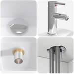 vidaXL Vanité de lavabo mural Blanc brillant 49 5 x 41 x 63 cm