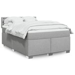 vidaXL Sommier à lattes de lit avec matelas Gris clair 160x200cm Tissu