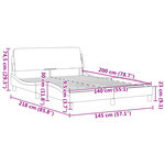 vidaXL Cadre de lit Dover gris foncé 140x200 cm tissu