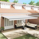 vidaXL Auvent Rétractable Blanc 600 × 300 cm Tissu et Aluminium