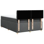 vidaXL Sommier à lattes de lit avec matelas Gris foncé 140x190cm Tissu