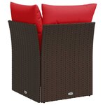 vidaXL Canapé d'angle de jardin avec coussins en résine tressée marron