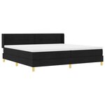 vidaXL Lit à ressorts Noir 200 x 200 cm Revêtement et Bois et Mousse