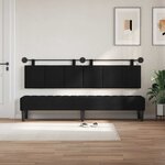 vidaXL Tête de lit suspendue Avec lumière LED Noir Tissu
