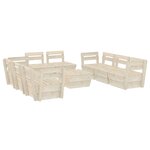 vidaXL Salon de jardin palette 9 Pièces Bois d'épicéa imprégné