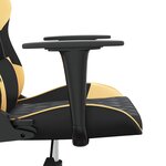 vidaXL Chaise de jeu de massage Noir et doré Similicuir