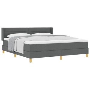 vidaXL Lit à ressorts avec matelas Gris foncé 200 x 180 cm Polyester