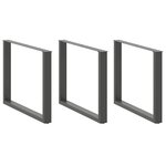 vidaXL Pieds de table à manger en U 3 pièces Anthracite 100 x (72-73) cm Acier