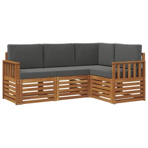 vidaXL Ensembles de canapés avec coussin 4 Pièces Naturel et Anthracite