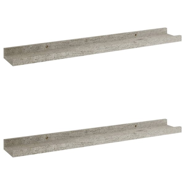 vidaXL Étagères murales 2 Pièces Gris béton 60x9x3 cm