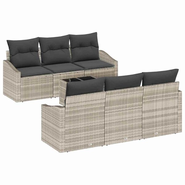 vidaXL Ensemble de canapé de jardin 7 Pièces Gris clair et gris foncé