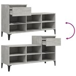 vidaXL Armoire à chaussures Gris béton 102x36x60 cm Bois d'ingénierie