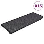 vidaXL Tapis d'escalier autocollants 15 Pièces 65x21x4 cm Anthracite