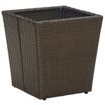 vidaXL Ensemble de bistro avec coussins 3 Pièces marron rotin et verre