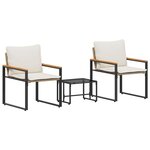 vidaXL Ensembles de meubles 3 Pièces Beige et blanc crème Rotin