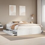 vidaXL Cadre de lit sans matelas avec tiroirs blanc 180x200cm bois pin