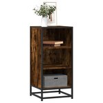 vidaXL Buffet chêne fumé 35 5x35x76 cm bois d'ingénierie et métal