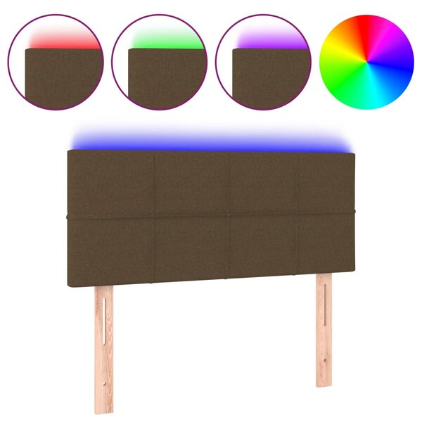 vidaXL Tête de lit à LED Marron Foncé 80x5x78/88 cm Tissu
