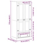 vidaXL Armoires avec tiroir Blanc 76 x 50 x 170 cm Pin massif