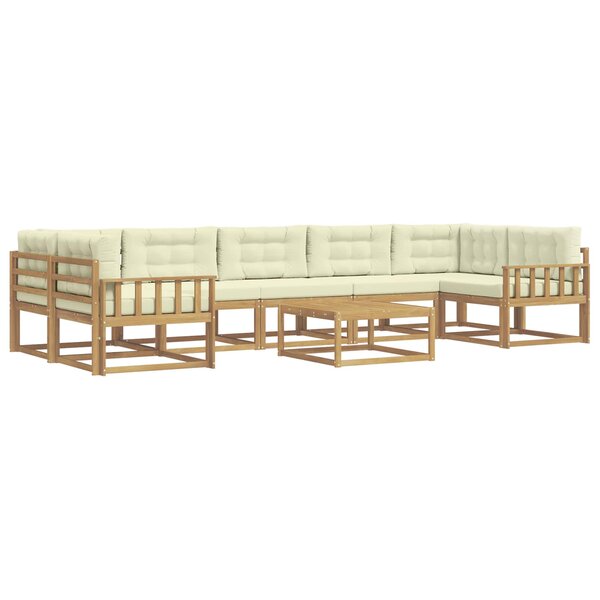 vidaXL Ensemble de canapés d'extérieur 6 pc Blanc et crème