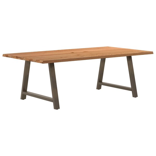 vidaXL Table à manger et bord naturel bois massif chêne rectangulaire