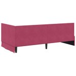 vidaXL Cadre de lit d'angle Rouge bordeaux 90 x 190 cm Velours