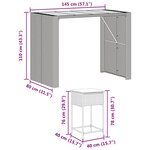 vidaXL Ensemble de bar de jardin 7 Pièces avec coussins noir poly rotin