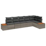 vidaXL Ensemble de canapé de jardin 6 Pièces Gris 319 x 154 x 85 cm
