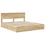 vidaXL Lit de Rangement Chêne Sonoma 180 x 200 cm Bois d'ingénierie