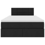 vidaXL Lit avec rangement et matelas avec matelas Noir 120 x 190 cm