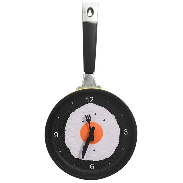 325164 vidaXL Wall Clock with Fried Egg Pan Design 18 8 cm