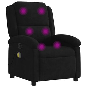 vidaXL Fauteuil de massage inclinable noir velours