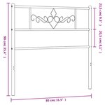 vidaXL Tête de lit métal blanc 75 cm