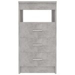 vidaXL Armoire à tiroirs Gris béton 40x50x76 cm Bois d'ingénierie