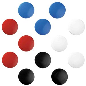 Blister de 10 aimants ronds diamètre 30 mm coloris noir rouge bleu OU blanc HERLITZ