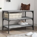 vidaXL Banc à chaussures sonoma gris 70x38 5x49 cm bois d'ingénierie