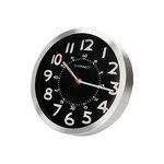 Q-connect horloge murale - Métallique - Diamètre 25 cm - Chrome