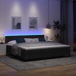 vidaXL Lit à ressorts avec matelas Noir 200 x 200 cm tissu