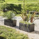 Jardinière 63 L à roulettes extérieur ou intérieur - 78 x 39 x hauteur 39 cm - Gris anthracite