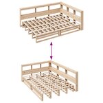 vidaXL Lit bibliothèque sans matelas 140x200 cm bois massif de pin